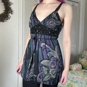 RARE Y2K XOXO Bedazzled Butterfly Top | Bratzcore Clubwear